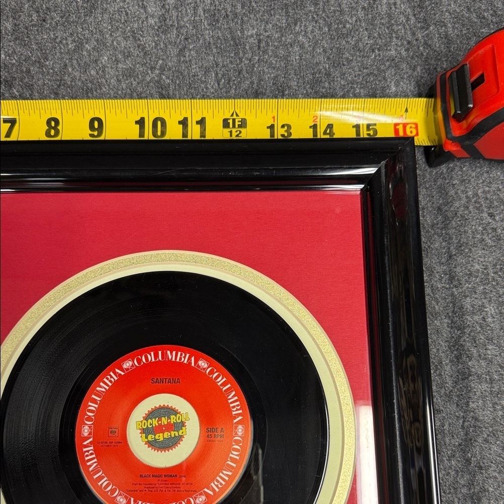 Framed 1998 Rock & Roll Carlos Santana Record Display. Hall of Fame Display - Picture 6 of 9